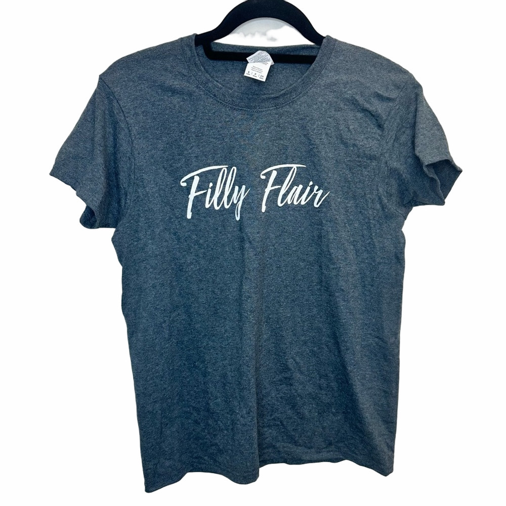 FILLY FLAIR Gray Graphic Logo Tee Size Small